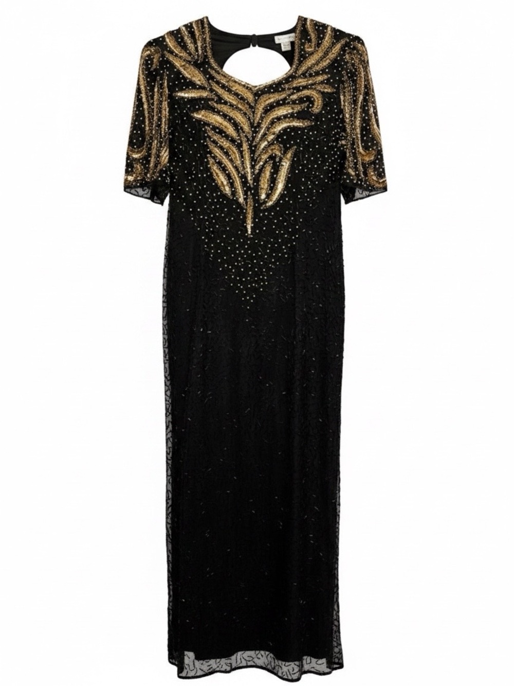 Vintage 1980s Beaded Trophy Maxi Dress